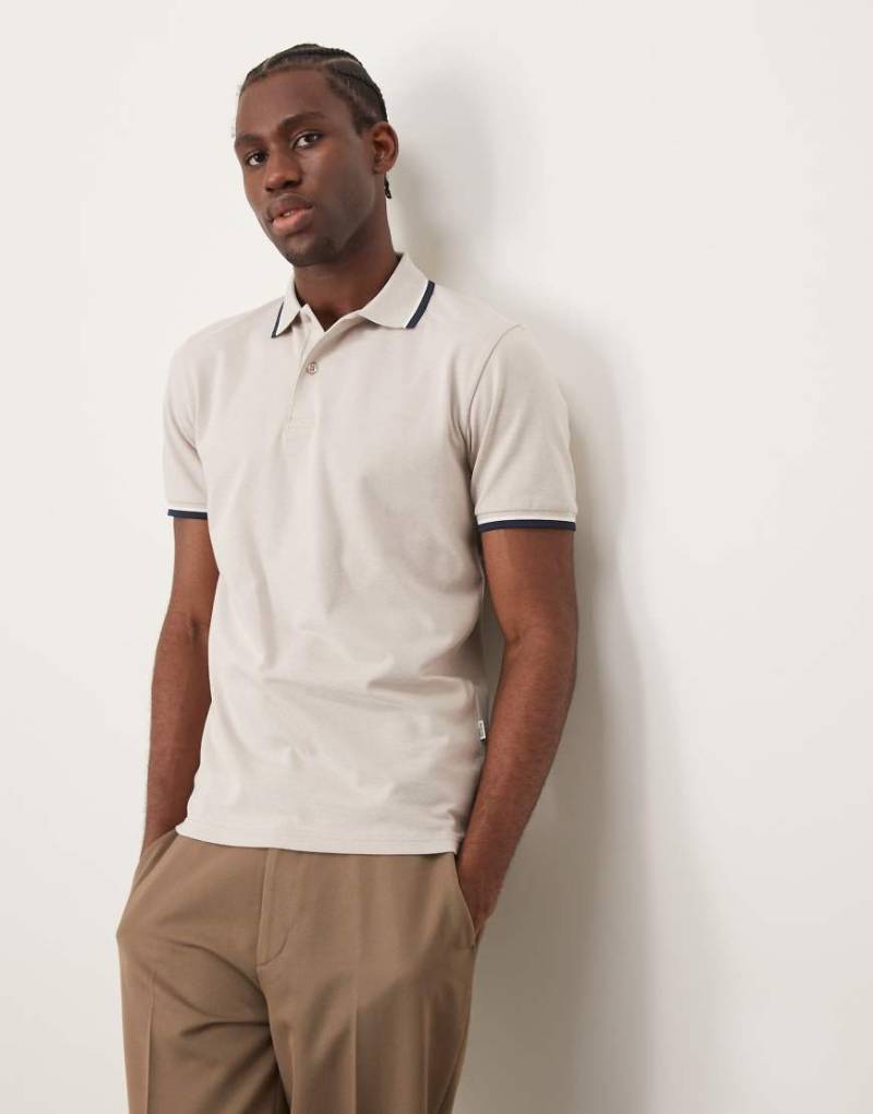 Selected - Polohemd in Cremeweiß mit Zierstreifen von Selected