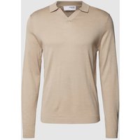 SELECTED HOMME Pullover mit Polokragen in unifarbenem Design in Offwhite, Größe S von Selected Homme