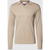 SELECTED HOMME Pullover mit Polokragen in unifarbenem Design in Offwhite, Größe XXL von Selected Homme