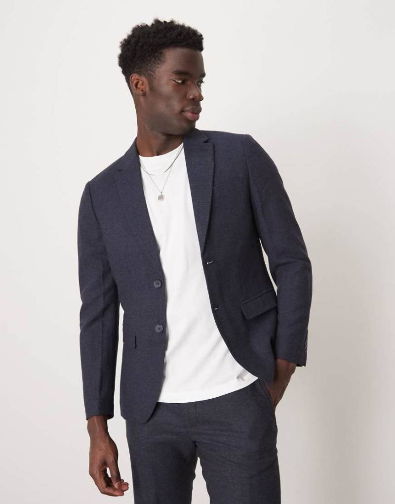 Selected - Reed - Blazer aus Wollmix in Marineblau von Selected