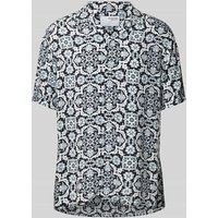 SELECTED HOMME Regular Fit Freizeithemd mit Allover-Muster in Marine, Größe M von Selected Homme