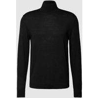 SELECTED HOMME Rollkragenpullover aus Woll-Mix im unifarbenen Design in Black, Größe XXL von Selected Homme