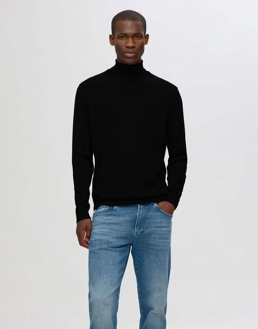 Selected Homme - Rollkragenpullover in Schwarz von Selected Homme