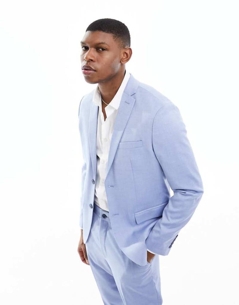 Selected - Schmal geschnittene Anzugjacke in Blau von Selected