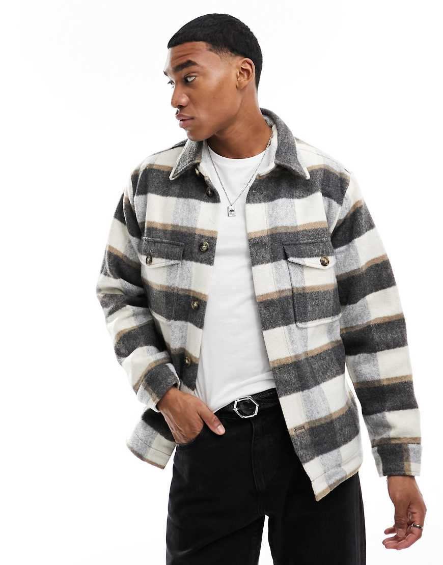 Selected Homme - Schwere, karierte Hemdjacke in gebrochenem Weiß und Marineblau-Bunt Selected Homme - Schwere, karierte Hemdjacke in gebrochenem Weiß und Marineblau-Bunt von Selected Homme