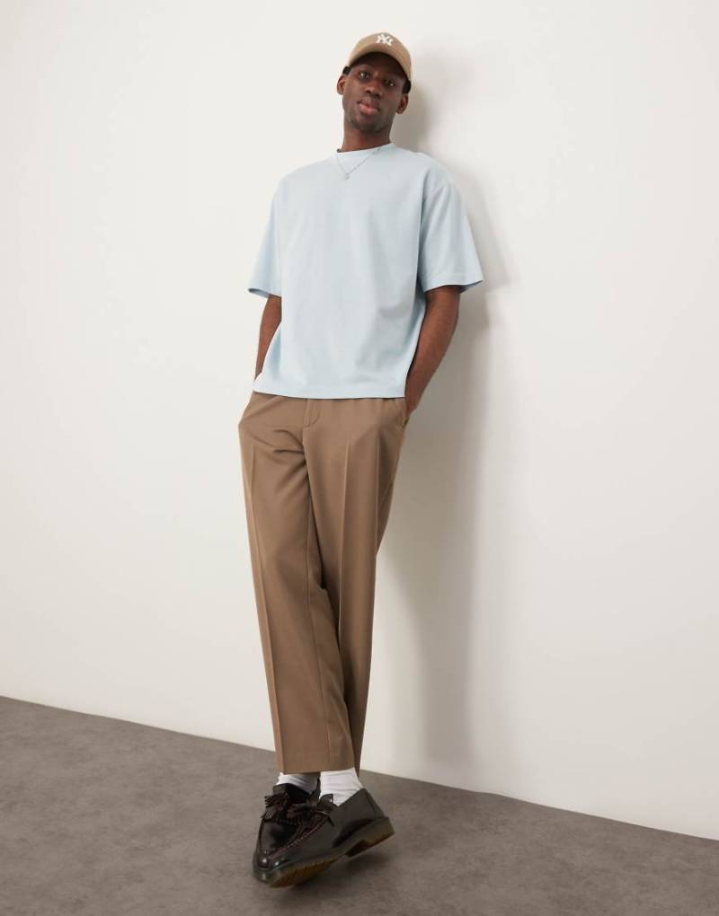 Selected - Schweres Oversize-T-Shirt in Hellblau von Selected