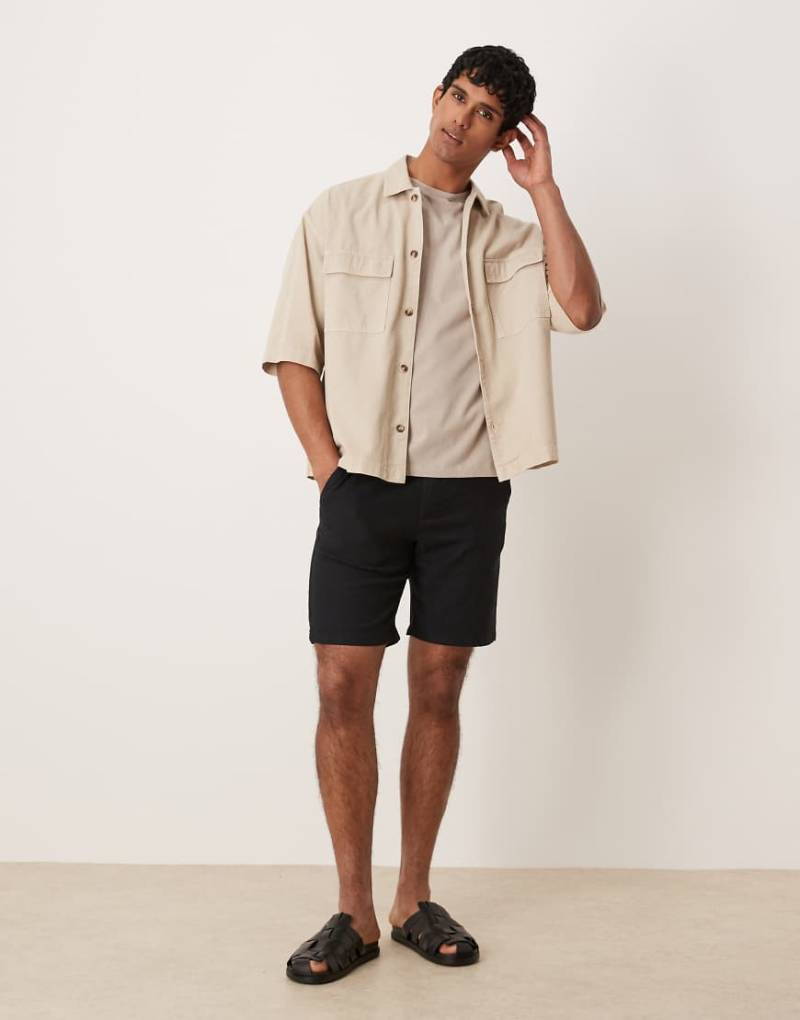 Selected - Shorts aus Leinenmix in Schwarz von Selected