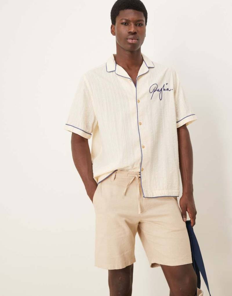 Selected - Shorts aus Leinenmix in Cremeweiß von Selected