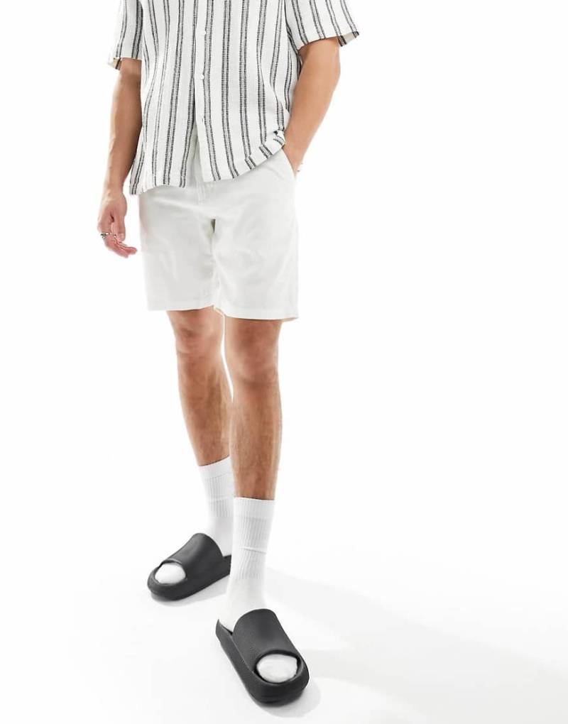 Selected - Shorts aus Leinenmix in Weiß von Selected