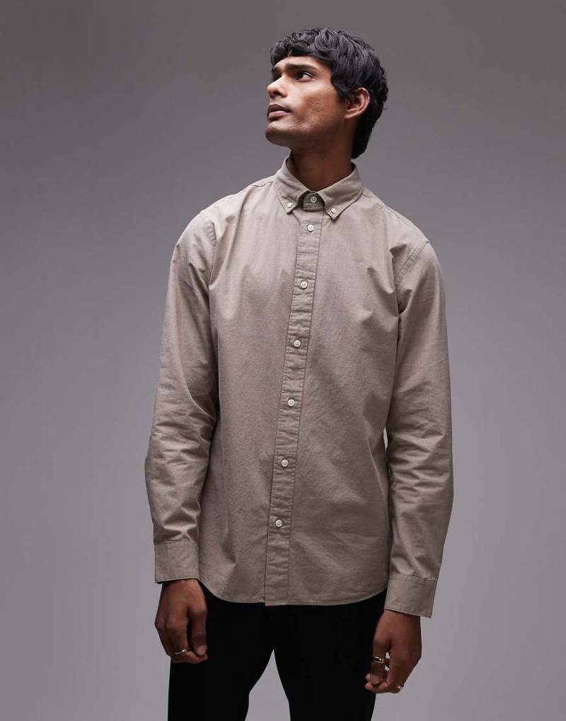 Selected Homme - Slimrick - Popeline-Hemd in Hellbraun von Selected Homme