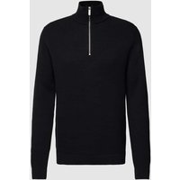 SELECTED HOMME Stickpullover mit Stehkragen in Black, Größe XXL von Selected Homme