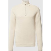 SELECTED HOMME Stickpullover mit Stehkragen in Offwhite, Größe XXL von Selected Homme