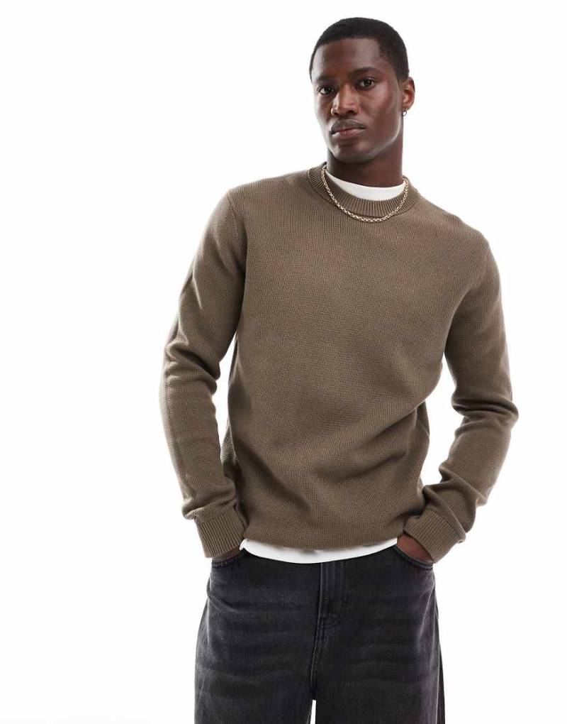 Selected Homme - Strickpullover in Braun mit Rundhalsausschnitt von Selected Homme