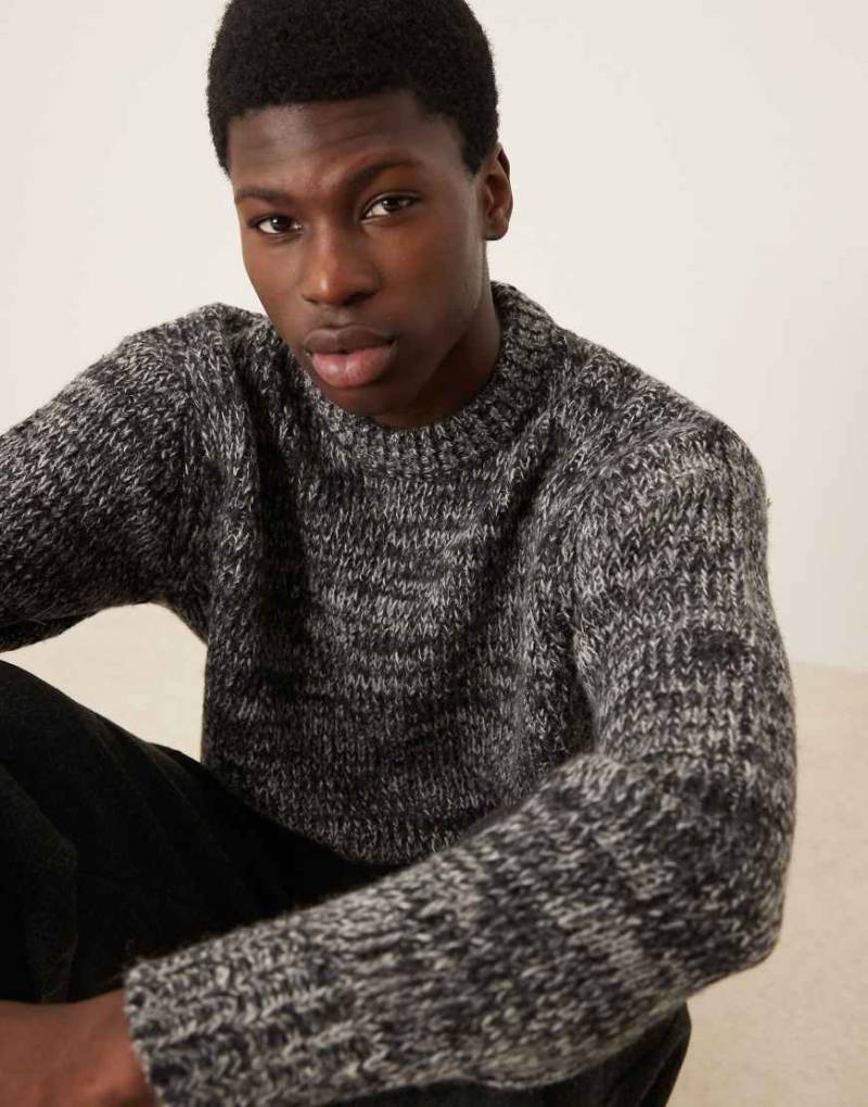 Selected Homme - Strickpullover in Feuerstein-Grauschwarz-Bunt von Selected Homme