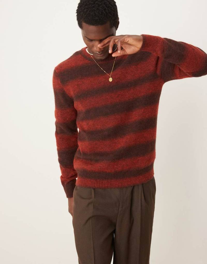 Selected Homme - Strickpullover in Rot mit Farbverlauf und Alpakawolle von Selected Homme