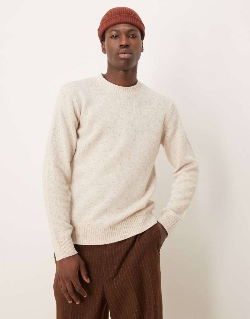 Selected - Strickpullover in gesprenkeltem Cremeweiß von Selected
