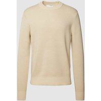 SELECTED HOMME Strickpullover mit Rundhalsausschnitt Modell 'TODD' in Offwhite, Größe L von Selected Homme