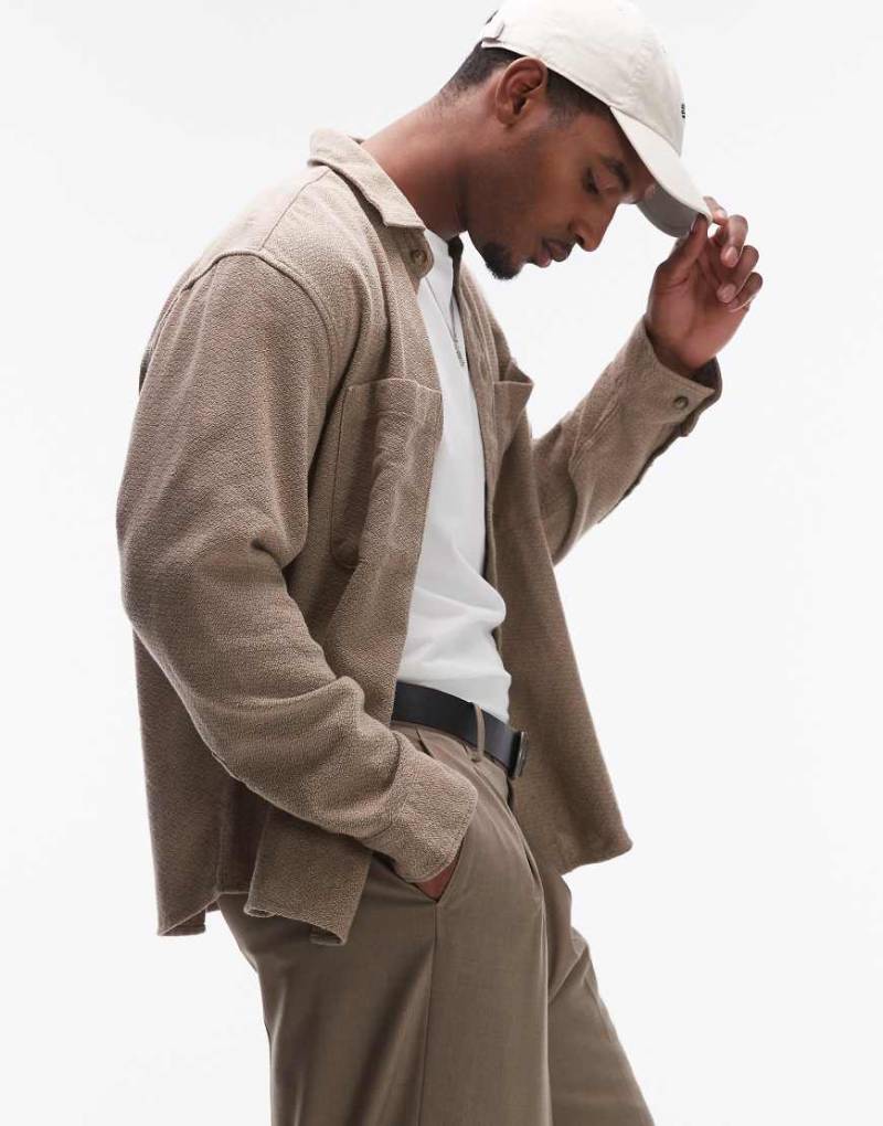 Selected Homme - Strukturierte Hemdjacke in Cremeweiß von Selected Homme