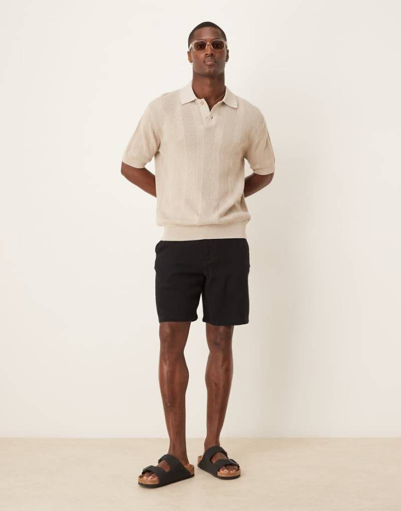 Selected - Strukturierte Shorts aus 100% Baumwolle in Schwarz Selected - Strukturierte Shorts aus 100% Baumwolle in Schwarz von Selected