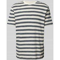 SELECTED HOMME T-Shirt mit Streifenmuster in Marine, Größe S von Selected Homme