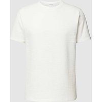 SELECTED HOMME T-Shirt mit Strukturmuster Modell 'SANDER' in Offwhite, Größe L von Selected Homme