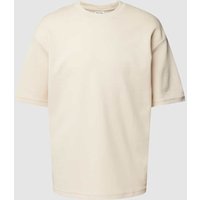 SELECTED HOMME T-Shirt mit geripptem Rundhalsausschnitt Modell 'OSCAR' in Offwhite, Größe L von Selected Homme