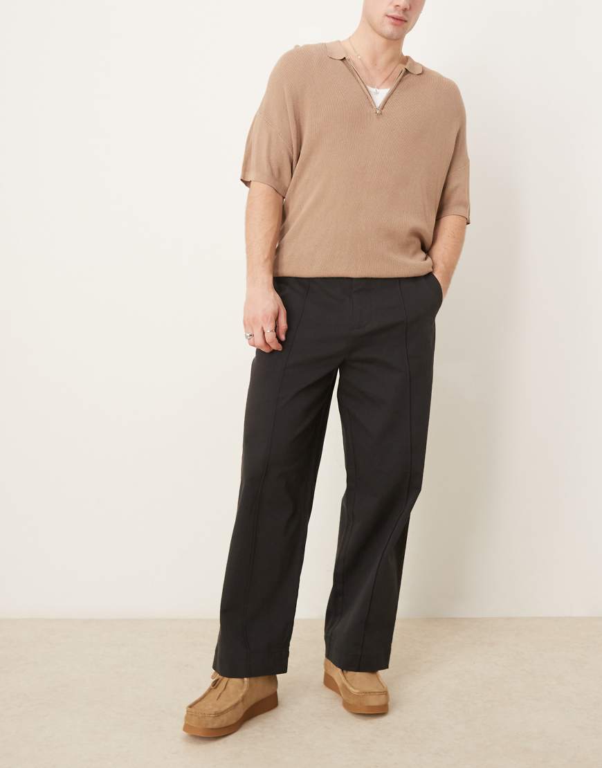 Selected Homme - Tony - Weit geschnittene Cordura-Hose in Schwarz mit Faltendetails Selected Homme - Tony - Weit geschnittene Cordura-Hose in Schwarz mit Faltendetails von Selected Homme