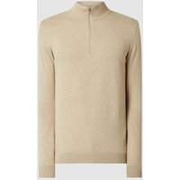 SELECTED HOMME Strickpullover mit Stehkragen in Beige, Größe M von Selected Homme