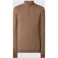 SELECTED HOMME Strickpullover mit Stehkragen in Sand Melange, Größe M von Selected Homme