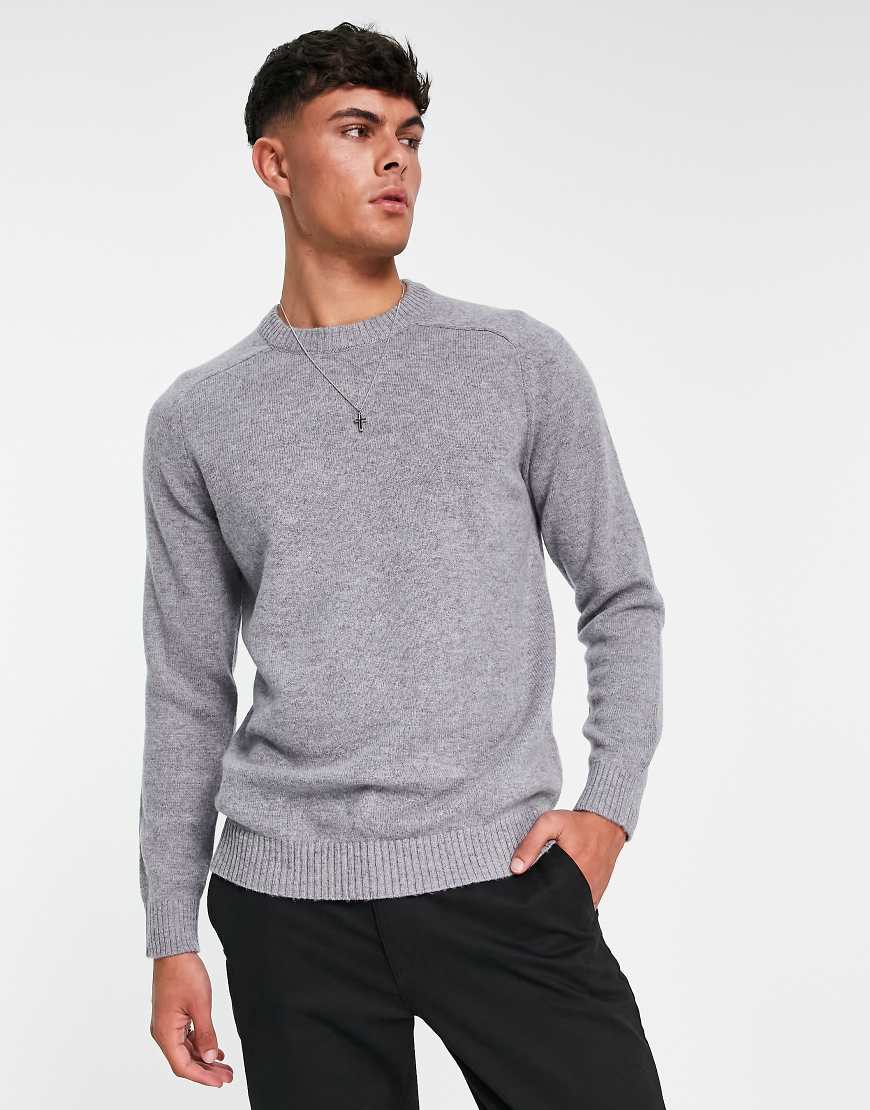 Selected Homme - Wollpullover in Grau mit Rundhalsausschnitt Selected Homme - Wollpullover in Grau mit Rundhalsausschnitt von Selected Homme