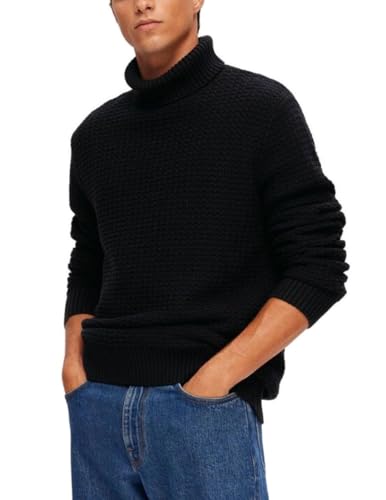 Maglione Structure collo alto nero von SELECTED HOMME