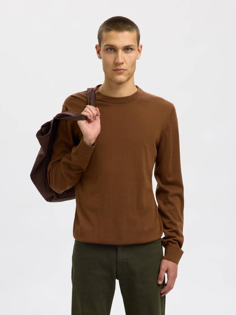 SELECTED Strickpullover "SLHTRAY LS KNIT MERINO CREW NECK NOOS" Wolle, regular fit von Selected