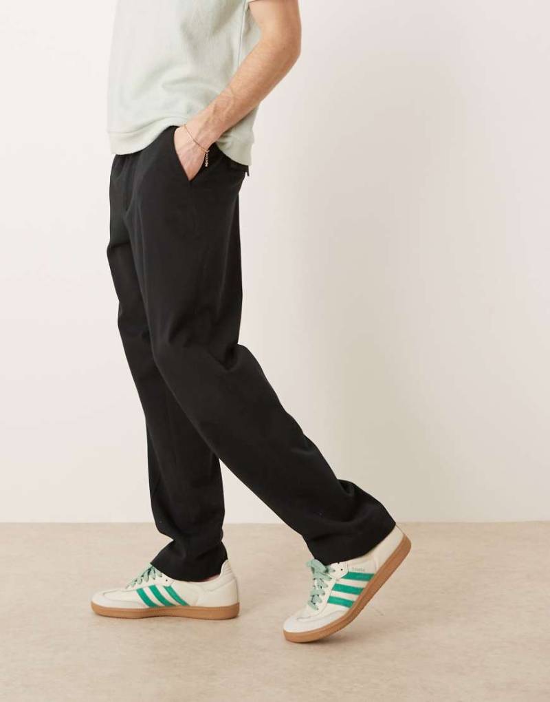 Selected - Atlas - Locker geschnittene Hose in Schwarz von Selected