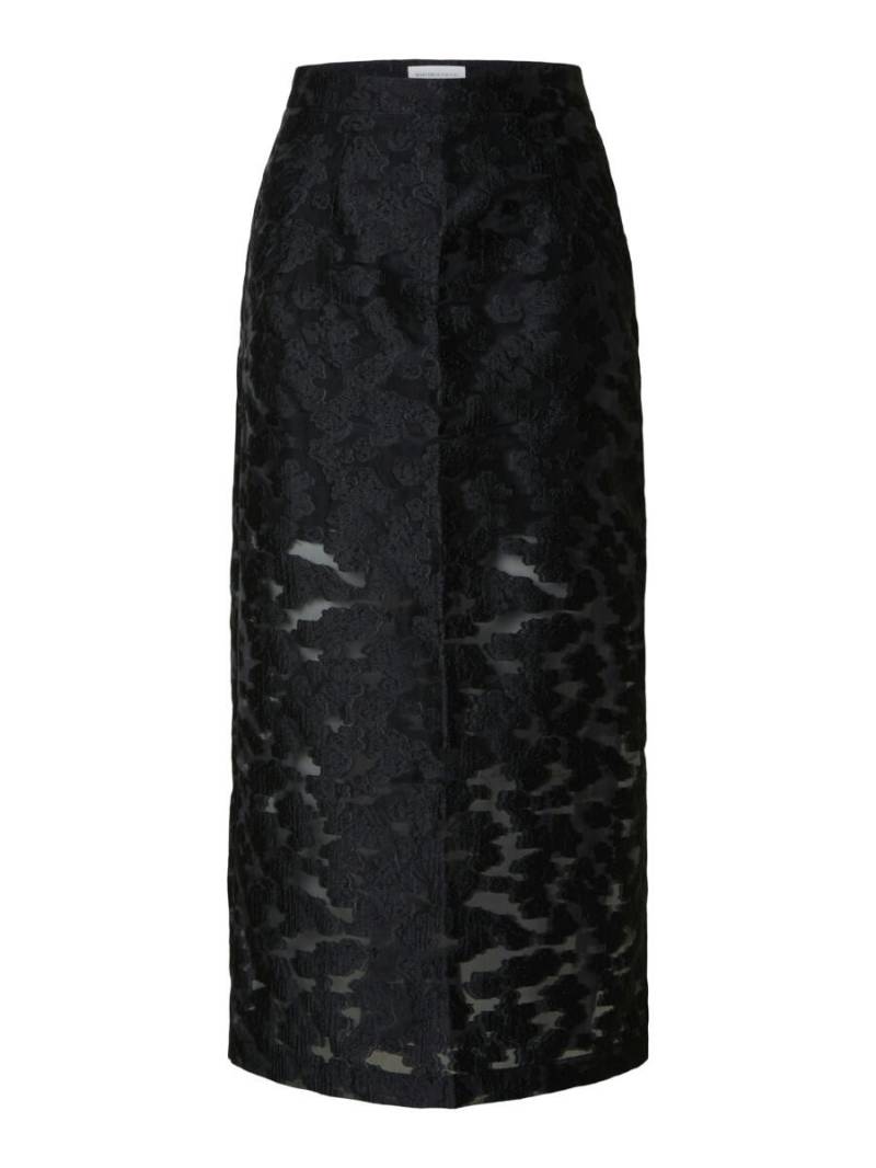 Selected - Blumenprint Maxirock schwarz - Gr. - 34 von Selected