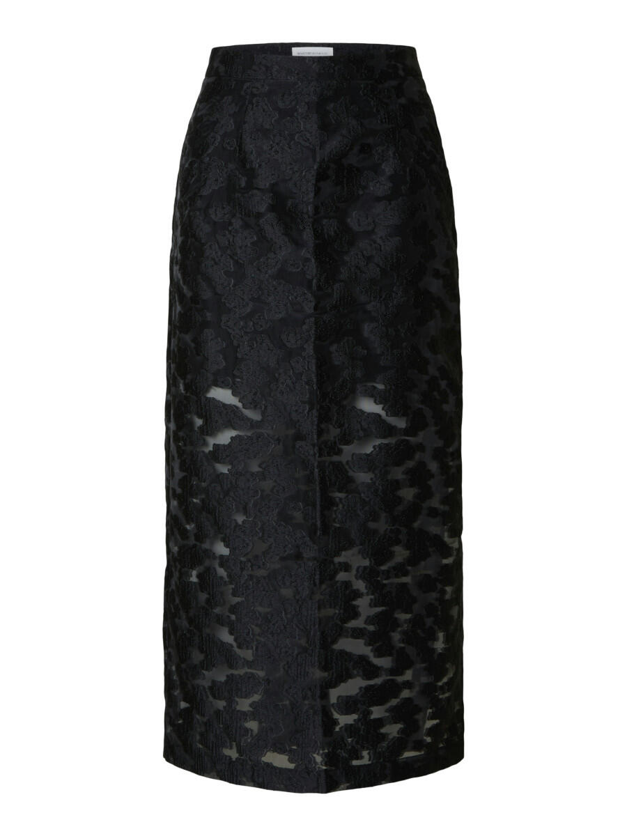 Selected - Blumenprint Maxirock schwarz - Gr. - 38 von Selected