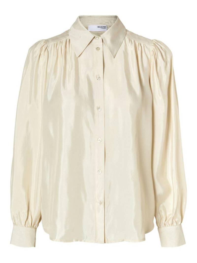 Selected - Bluse mit Knopfleiste beige - Gr. - 40 von Selected