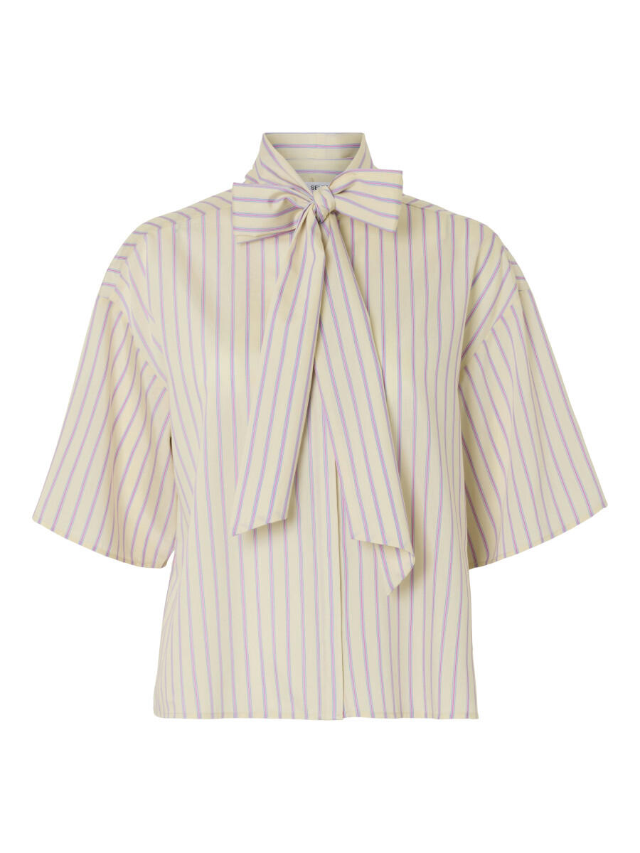 Selected - Bluse mit Schleife - Slflana-juno beige - Gr. - 34 von Selected