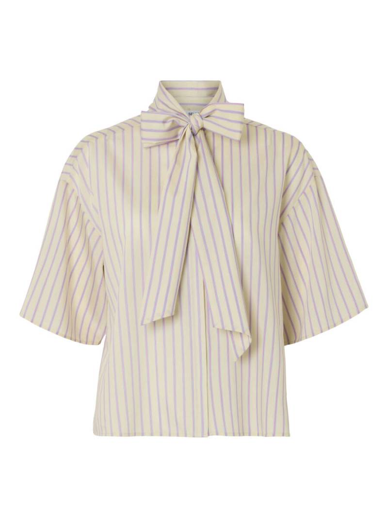 Selected - Bluse mit Schleife - Slflana-juno beige - Gr. - 34 von Selected