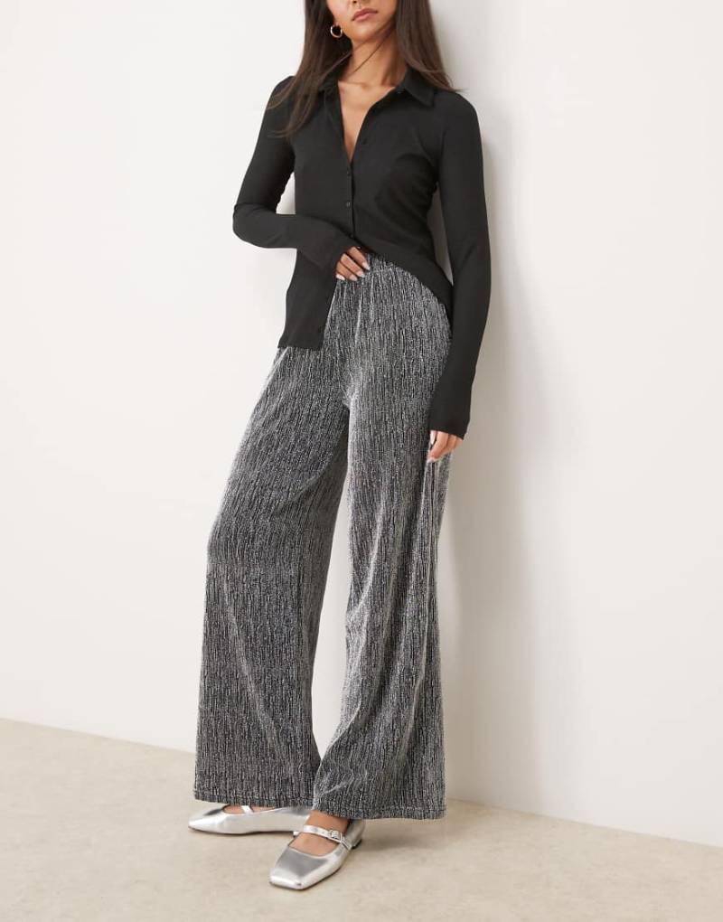 Selected Femme - Hose in Silber-Schwarz von Selected