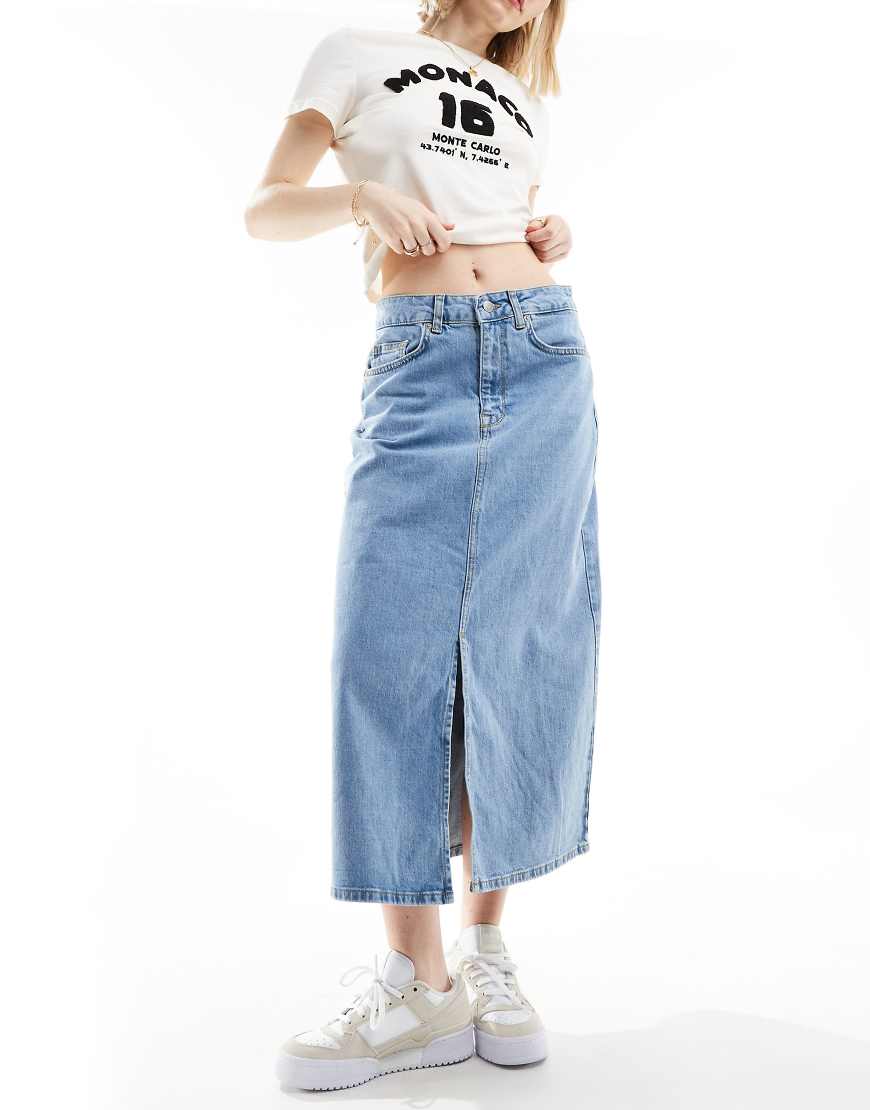 Selected Femme - Maxi-Jeansrock in heller Waschung-Blau Selected Femme - Maxi-Jeansrock in heller Waschung-Blau von Selected