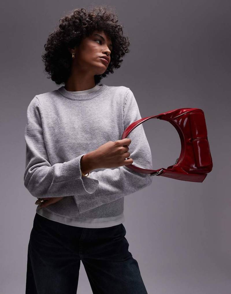 Selected Femme - Strickpullover in Grau mit Rundhalsausschnitt von Selected