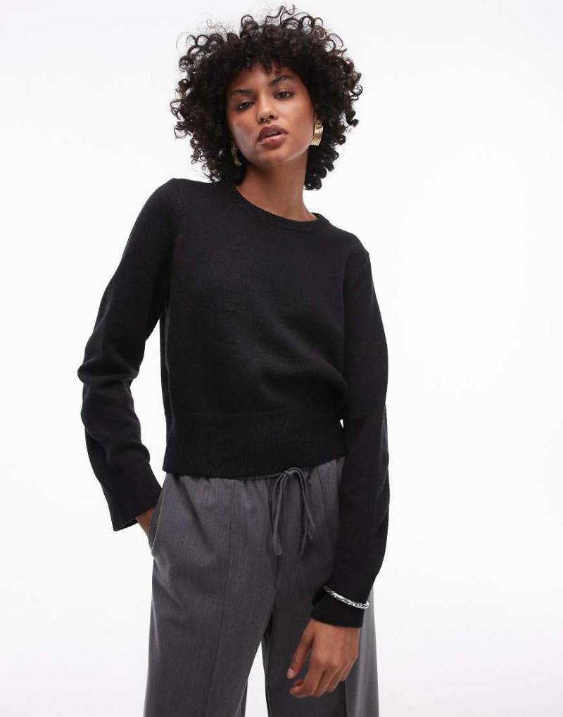 Selected Femme - Strickpullover in Schwarz mit Rundhalsausschnitt von Selected