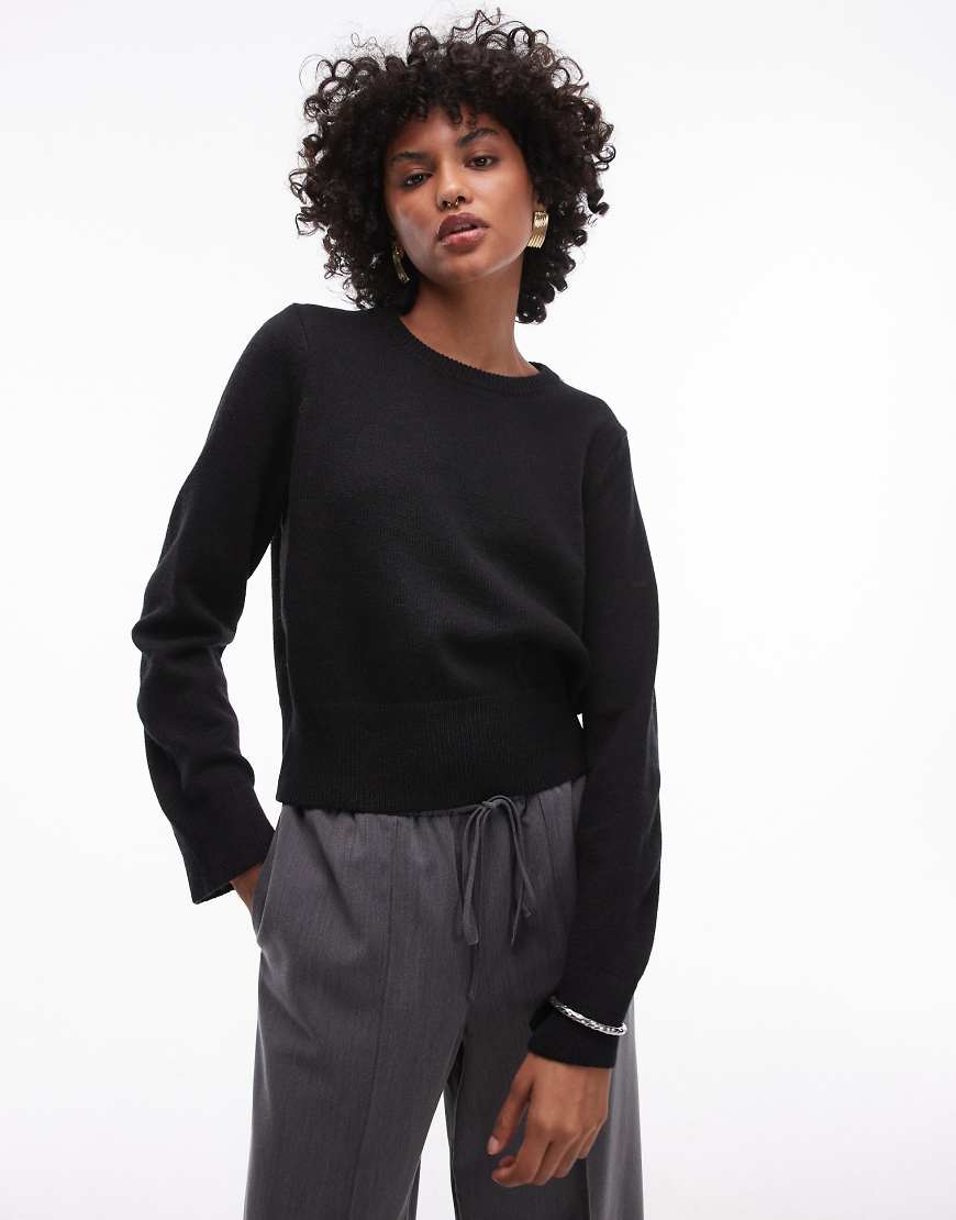 Selected Femme - Strickpullover in Schwarz mit Rundhalsausschnitt von Selected