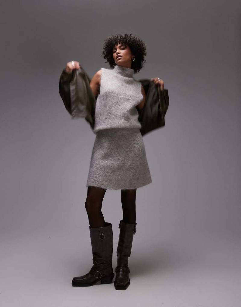 Selected Femme - Strickrock in Grau von Selected