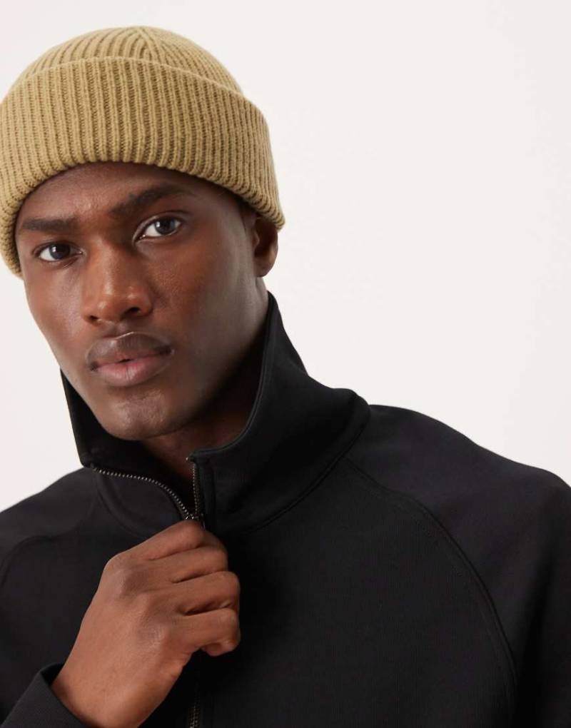 Selected - Fischermütze aus reiner Merinowolle in Grün von Selected