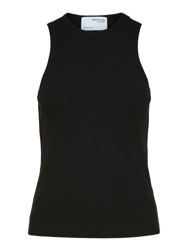 Selected - Geripptes Tanktop schwarz - Gr. - M von Selected