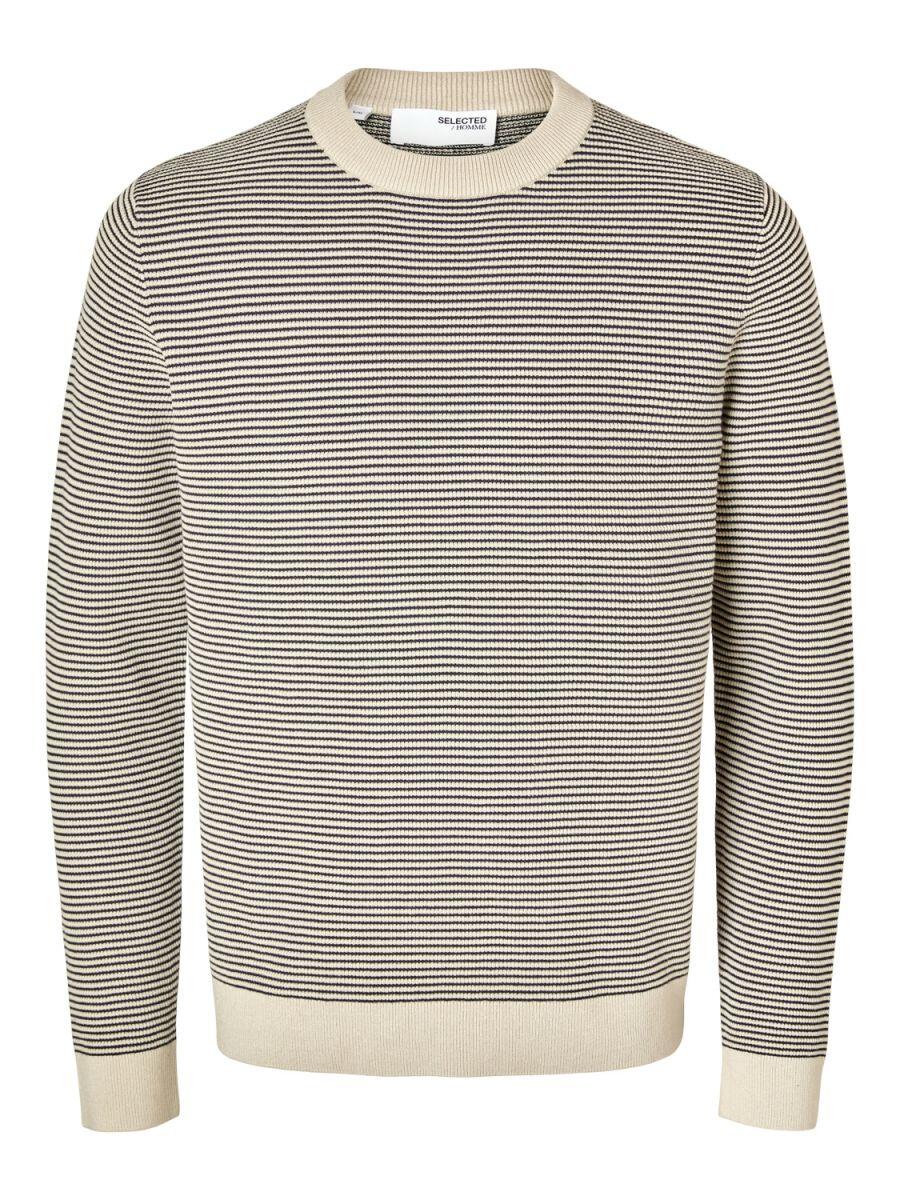Selected - Gestrickter Rundhalspullover - Slhjake grau/beige - Gr. - XL von Selected