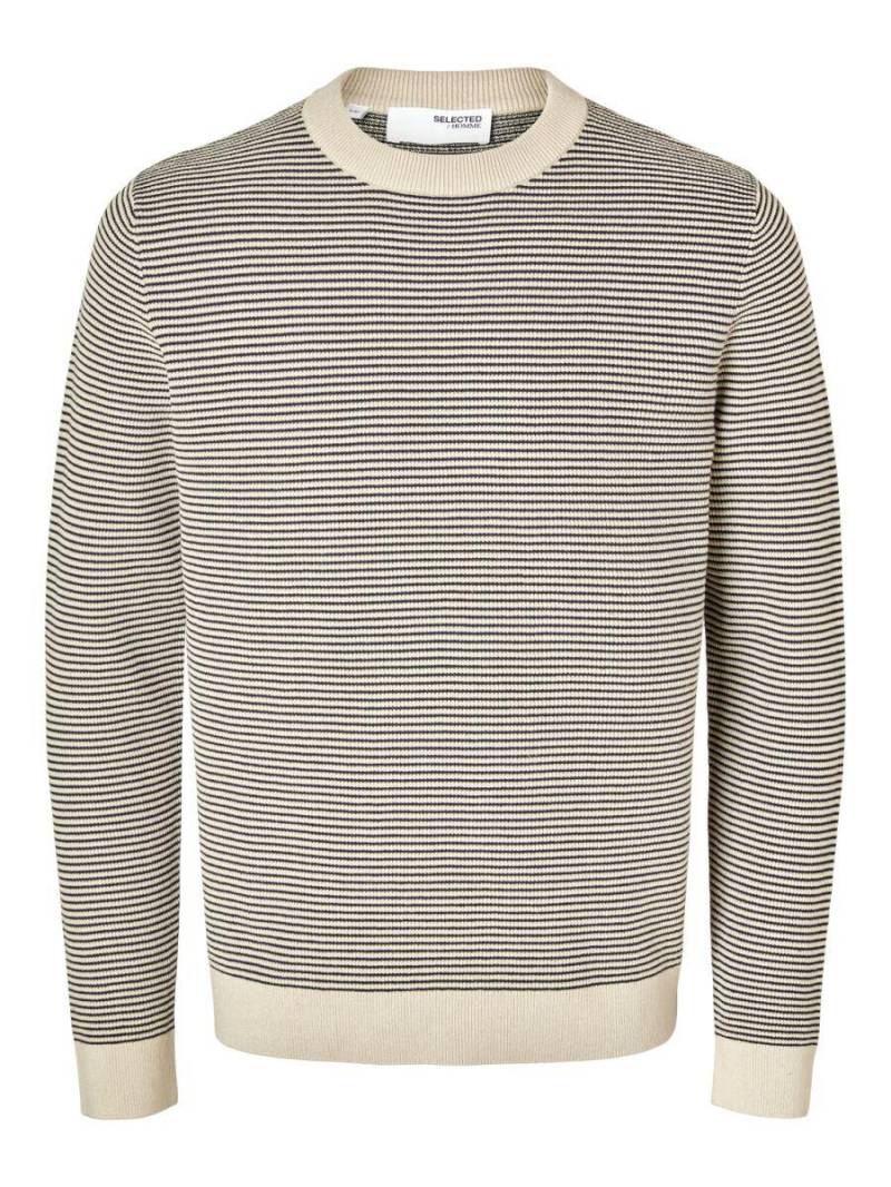 Selected - Gestrickter Rundhalspullover - Slhjake grau/beige - Gr. - XL von Selected