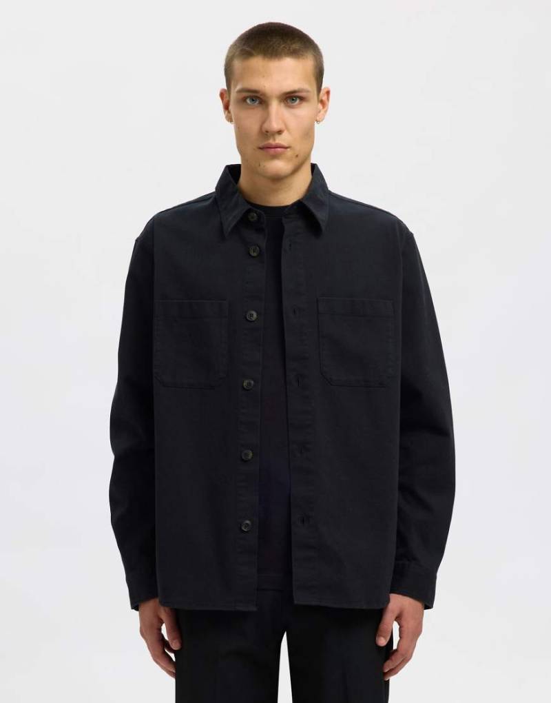 Selected - Hemdjacke in Schwarz von Selected