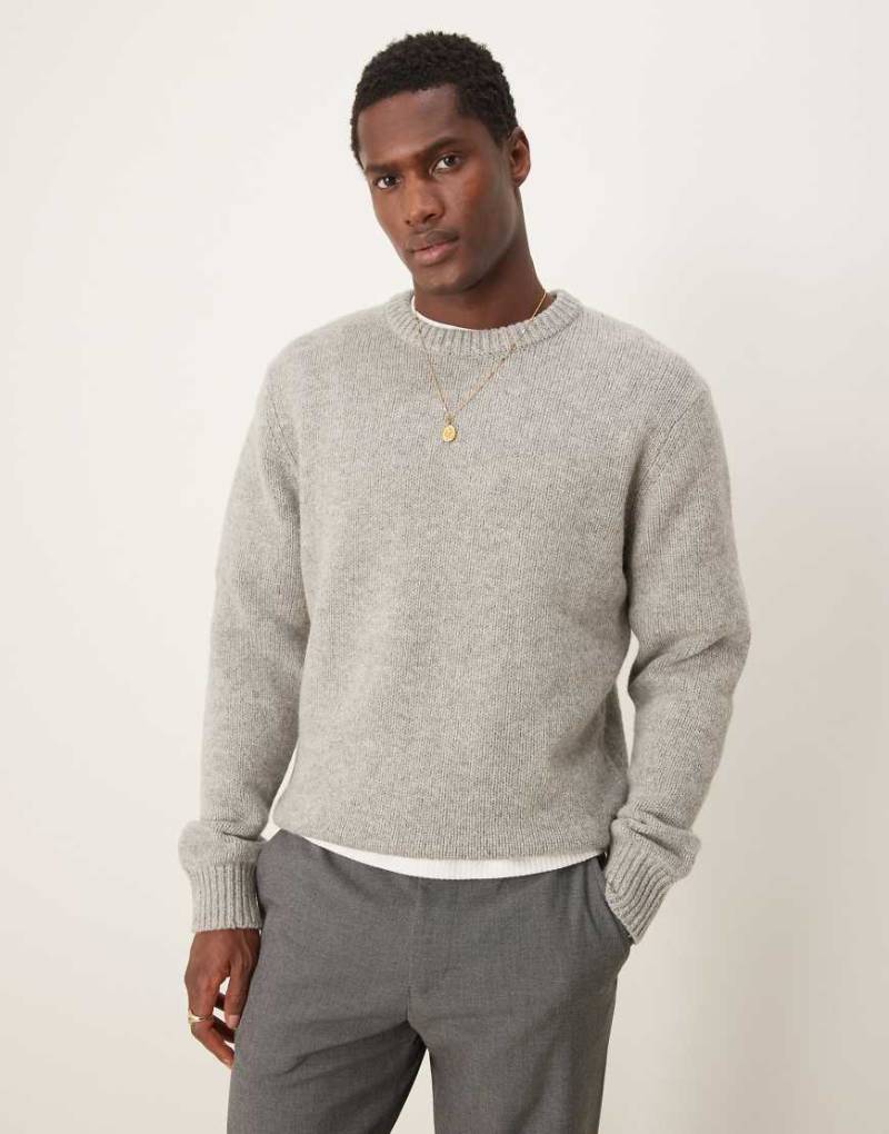 Selected Homme - Oversize-Strickpullover in Grau mit Rundhalsausschnitt von Selected
